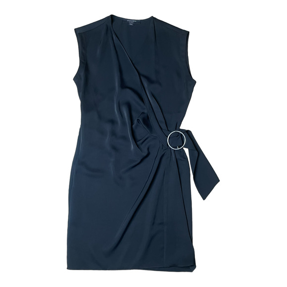 All Saints Callie Surplice Faux Wrap Dress Buckle XS - Picture 3 of 5